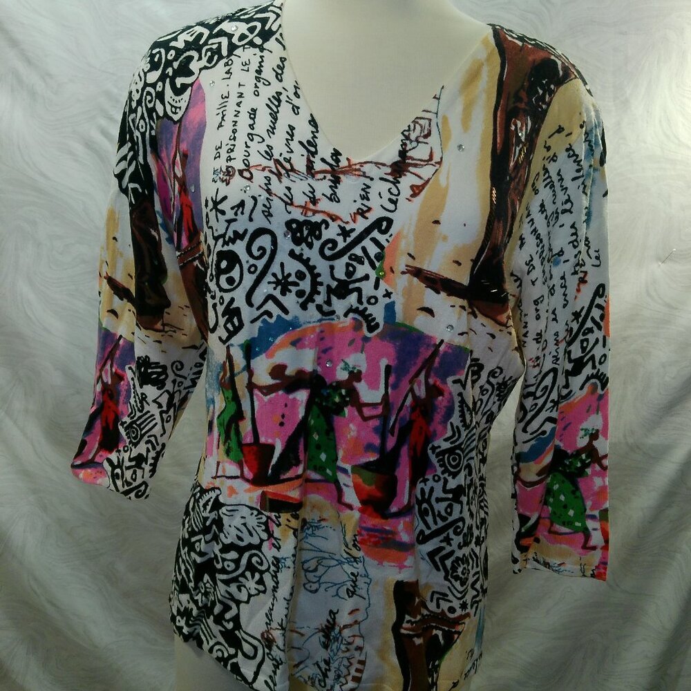 Pamale McCoy V-Neck Top Size 1X (172)
